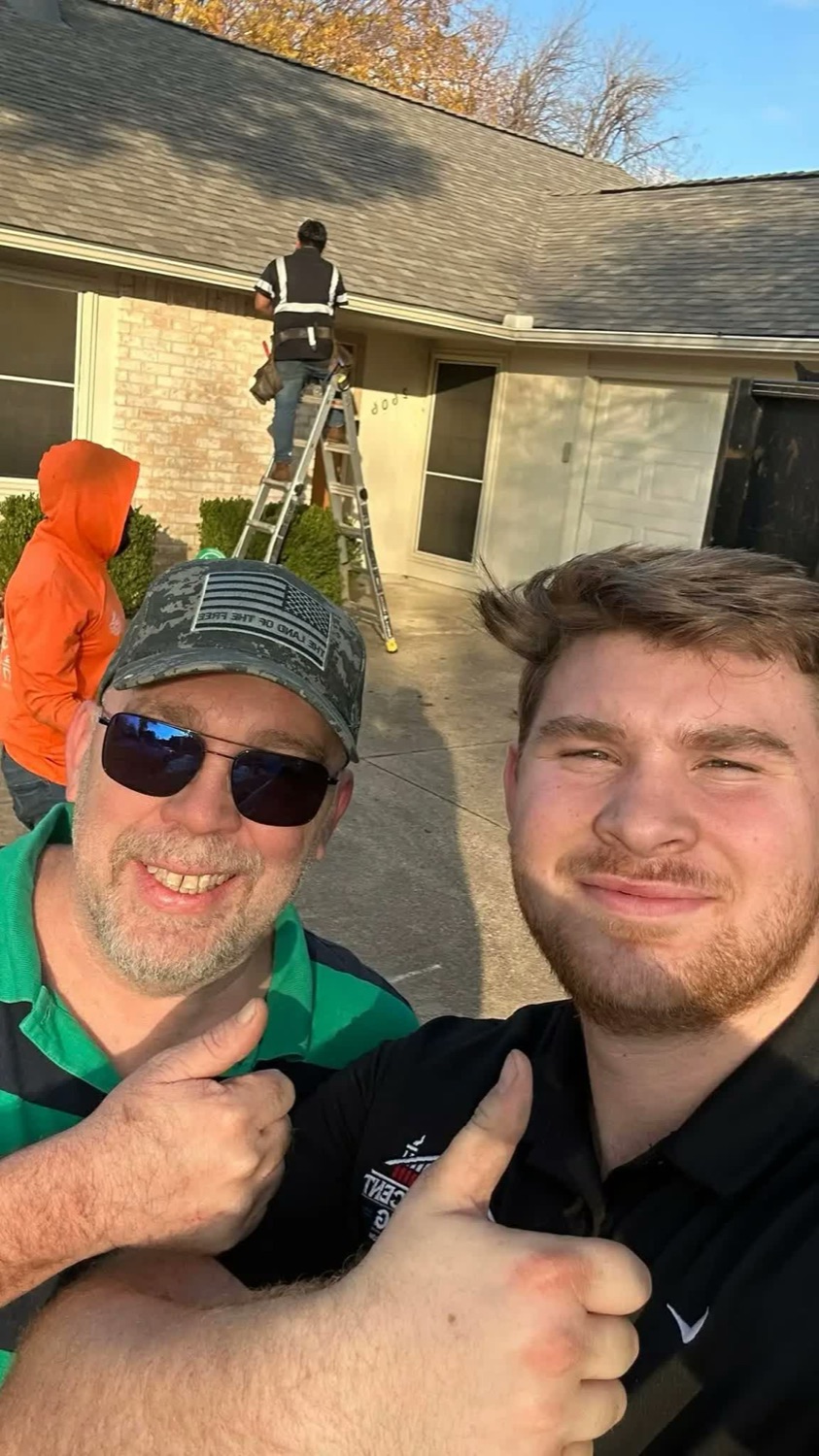Texas Accent Roofing with a happy customer in Aledo, Parker County, TX